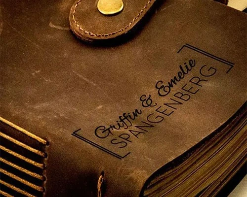 Leather laser marking letters notebook-Dotslaser Leather laser marking letters notebook-Dotslaser
